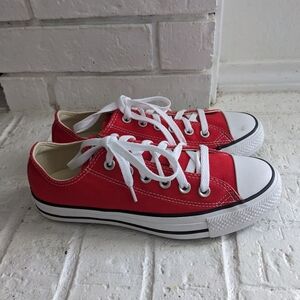 Converse Red Sneakers with White Accents